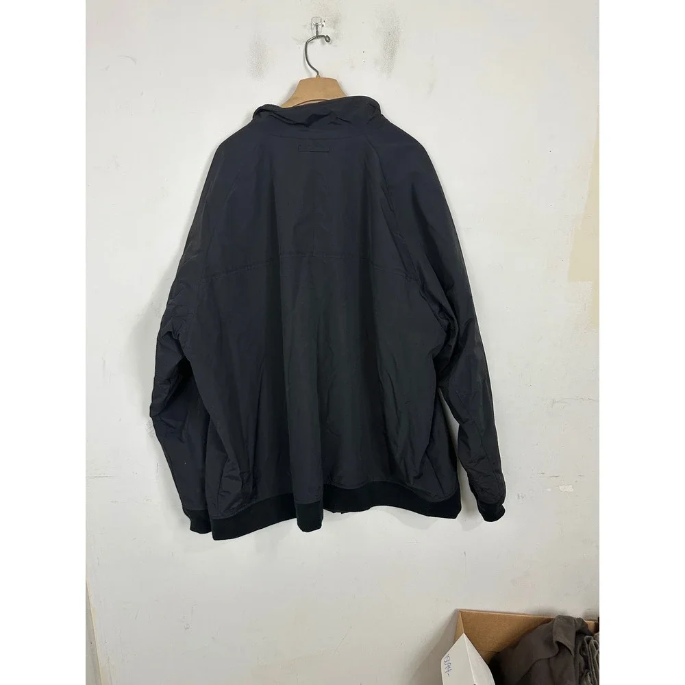 Lands End Squall Jacket Mens 3XL Tall Black Fleece Lined Full Zip Bomber 457210
